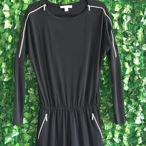 Black Romper w/ Zipper Detail